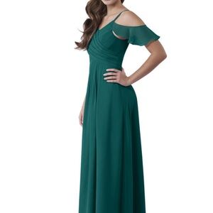 Dakota JBD cold-sholder sleeves green long dress.  Size 16.  Runs small